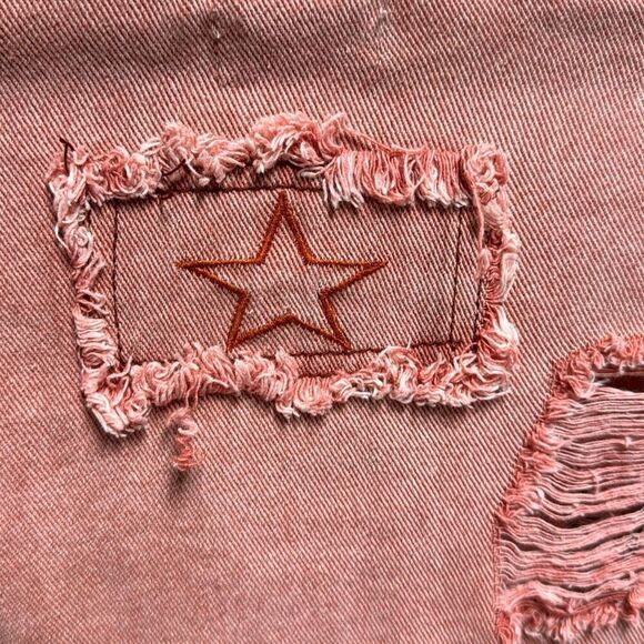 POL Women’s Distressed Denim Shacket Jacket Top  Size Medium - Picture 6 of 10